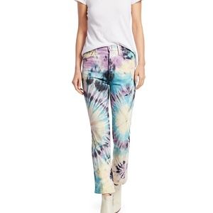 MOTHER The Tripper High Rise Crop Bootcut Tie-Dye Jeans Size 26